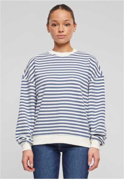 Ladies Oversized Striped Crewneck